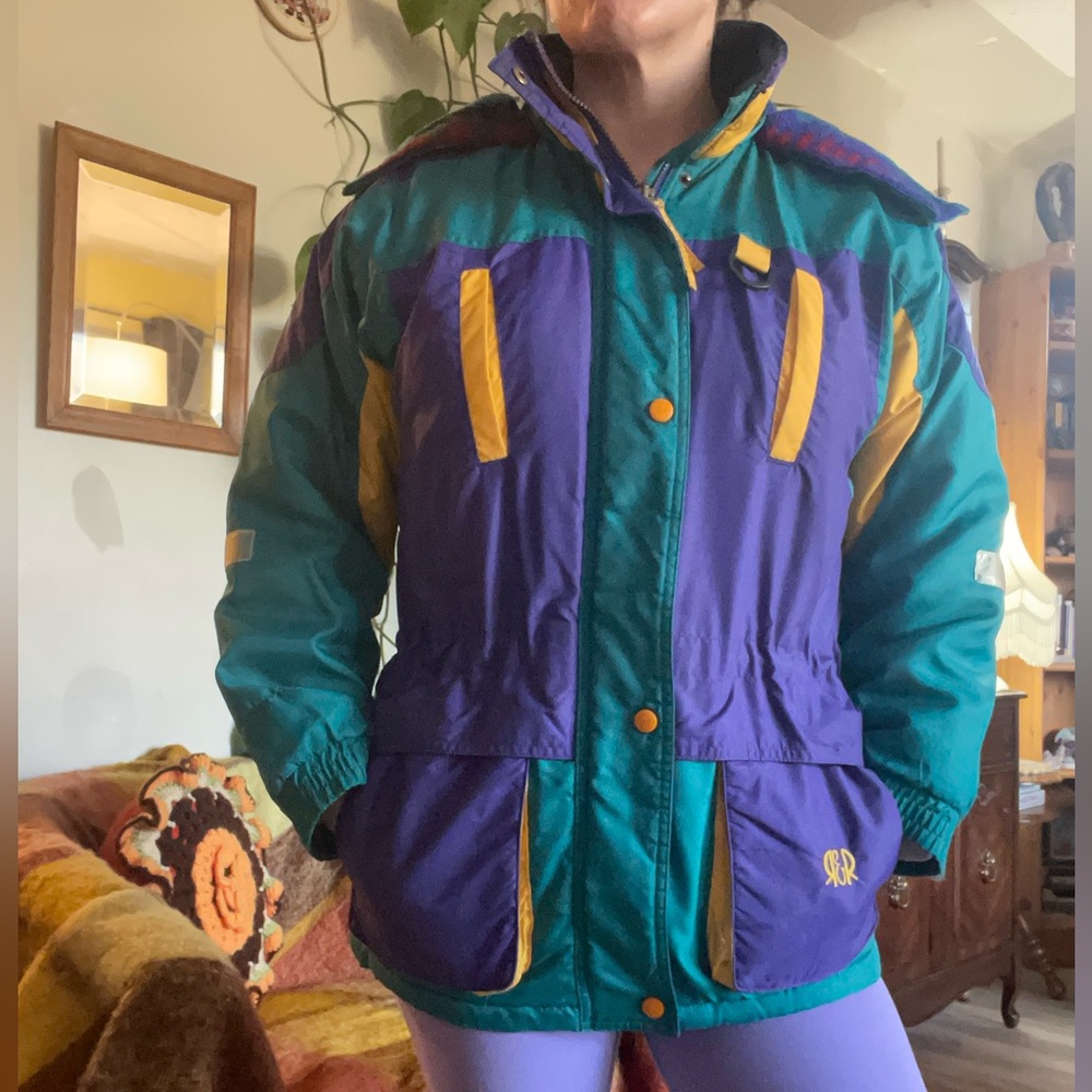 Vintage RR Colorblock Jacket - Purple, Teal, Yellow